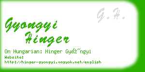gyongyi hinger business card